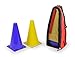 20 Pylonen in Blau und Gelb | Hütchen im Set mit Tasche | Ideal im Pferdesport als Dualgassen | Perfekt für Hundetraining und Kinder | Sicher und robust
