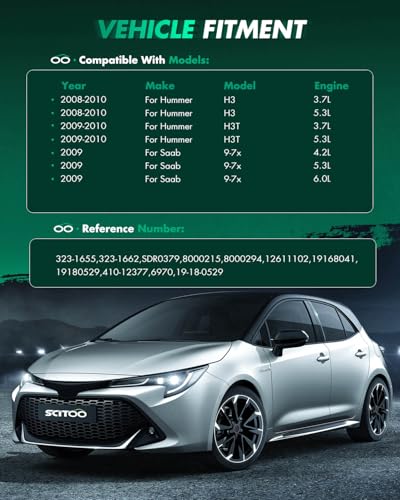 Image of SCITOO Starters New Compatible for Chevy Avalanche Colorado Express Vans Silverado 1500 Suburban Tahoee for GMC Savana Vans Sierra 1500 4.8L 2009-2012 for Hummer H3 for Saab 9-7X 2009 SDR0379 6970