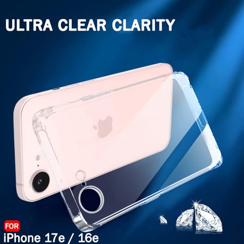 Image of TheGiftKart for iPhone 16e / iPhone 17e Case | Ultra Clear Soft Back Cover, Inbuilt Dust Plugs & Anti-Slip Grip, Total Camera Protection, Slim & Protective Back Cover Case (Silicone, Transparent)