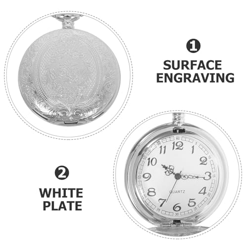 Dames Zakhorloge Herenzakje Horloge Pocket Horloge Voor Mannen Heren Zakhorloges Silver - Afbeelding 4