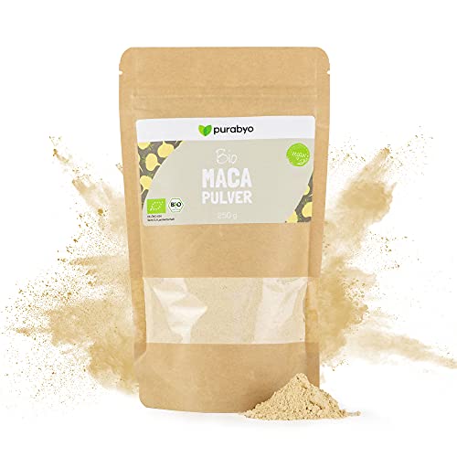 Maca Pulver BIO | Kontrolliert-biologischer Anbau (DE-ÖKO-034) | 100% reines Macapulver aus Peru | 250 Gramm | Wiederverschließbar Cover