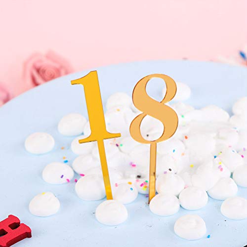 Bestonzon 10 Pcs Gold Acrylic Numbers 0-9 Cake Toppers Table Numbers For Wedding Anniversary Or Birthday Party Decorations For Party Festival(Golden) #TOP5