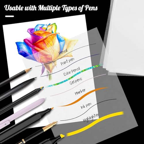 Image of 120 Sheets 8.5 inchx 11 inch Tracing Paper for Drawing Pad Book Sketchbook Coloring Painting, 25 lb /41gsm, Loose Translucent Vellum Paper Trace Tracing Paper for Sketching, Overlaying