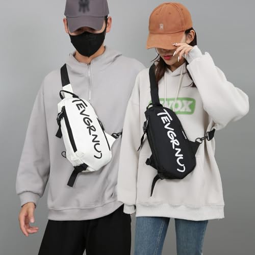 Mochila tipo bandolera para hombre y mujer blanca miniatura 3