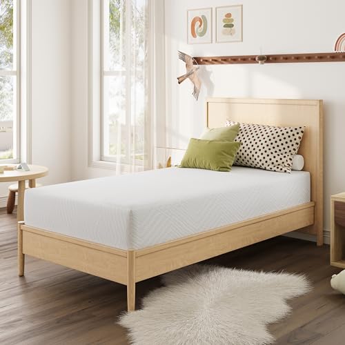 Image of MLILY Twin XL Mattress in a Box, 10 inch Mattresses Made in USA for Kids Bed Single Size Daybed Individual Bunk, Green Tea Memory Foam Mattress for Cool Sleep & Pressure Relief, Medium Firm
