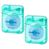 Sibba 2Pcs Deep Clean Dental Floss, Expanding Waxed Dental Floss for Daily Oral Care, Fresh Mint Smooth-Sliding Teeth String for Individuals with Tight & Small Gaps, 55Yd