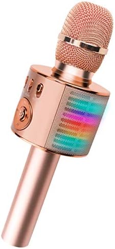 Cocopa Karaoke Microphone for Kids Adults Wireless Bluetooth Microphones with LED Light Portable Karaoke Machine for Singing Toys Gifts for 6 7 Year Old Girls Ages 5-12 Boy Gift for 5 Years Old