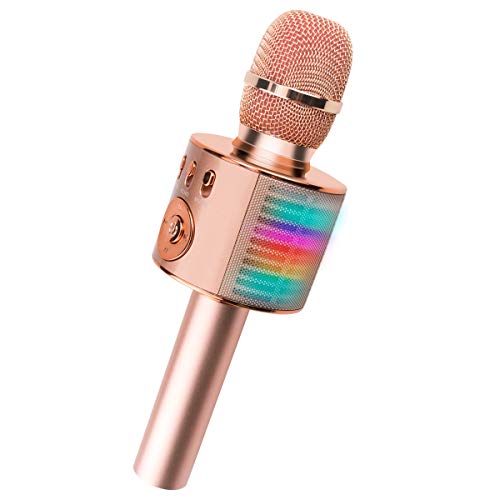 Cocopa Karaoke Microphone For Kids Adults Wireless Bluetooth Microphones With Led Light Portable Karaoke Machine For Singing Toys Gifts For 6 7 Year Old Girls Ages 5-12 Boy Gift For 5 Years Old #TOP2