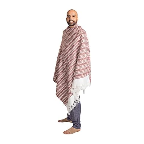 Om Shanti Crafts Meditation Shawl Meditation Blanket Prayer Shawl for Men Women (White) Cover