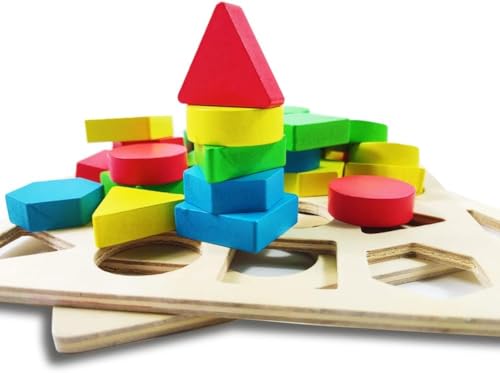 ZUNIPLEX Color and Shape Matching Game, Montessori Toys for 3 4 5 6 Years, 2 Toys Sets + 32 Tokens - Image 4