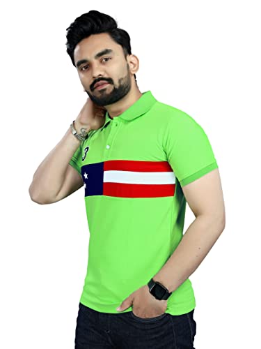 Image of Men's Cotton Embroidred Stretchable Polo T-Shirts Half Sleeves 250 GSM Cotton Regular Fit T-Shirt for Everyday Wear