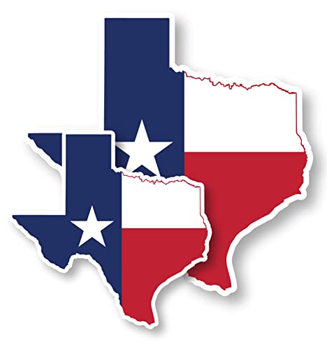 State of Texas Flag TX Lone Star Vinyl Decal Bumper Sticker for Cups, Tumblers, Cars, Vehicles, Laptop, Windows, Trucks, and Coolers Two Pack 5