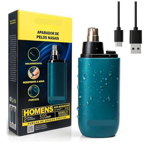 Aparador de Pelos para Nariz e Orelha Profissional Recarregável USB sem Dor Aparo Preciso e Rápido Design Compacto e Portátil Alta Durabilidade e Desempenho Premium