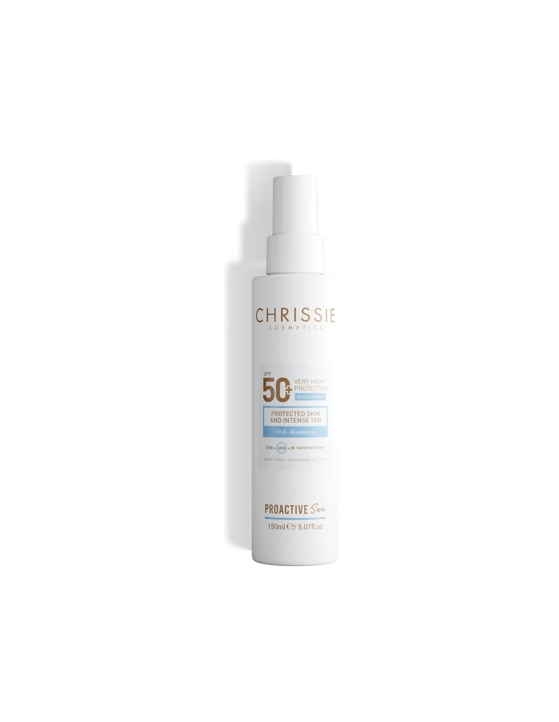 Spray Solare Invisibile SPF50+ Proactive Sun 150ml – Protezione Alta UVB/UVA/IR, Antiossidante e Lenitivo, Texture Leggera, Abbronzatura Intensa, Nickel Tested, Adatto a Pelli Sensibili