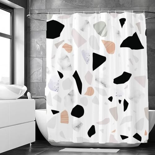 Rideau de douche imprimé 3D avec crochets écran de bain imperméable 153x183cm