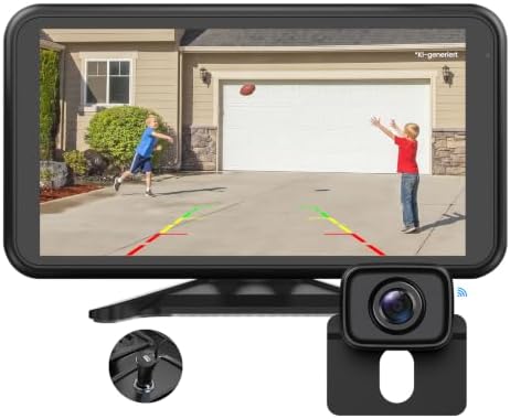 Foxpark Rückfahrkamera Kabellos Auto 4,8" 1080P Monitor | Unterstützung 2 Kameras, Rückfahrkamera Nachrüsten mit Stabiles Signal, IP69K Wasserdicht für AUTO LKW Wohnmobil