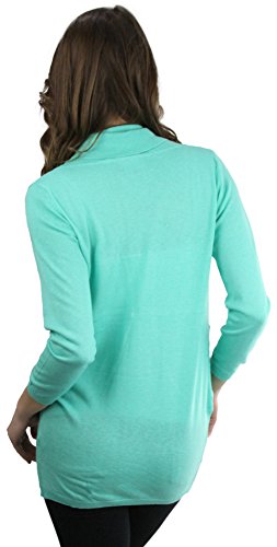 Image of ToBeInStyle Women's Long Sleeve Rib Banded Open Sweater Cardigan