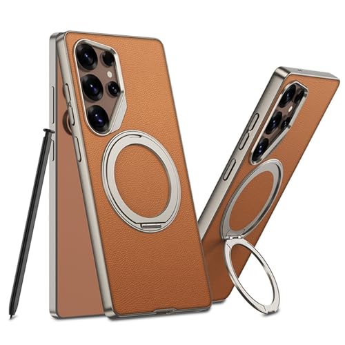 Custodia Per Samsung Galaxy S25 Ultra Supporto Magnetico Ricarica Cover Protezione Fotocamera Anti-caduta CaseOrange wireless pelle