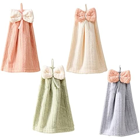 FZBNSRKO Velvet Bow Hand Towels Set Cover