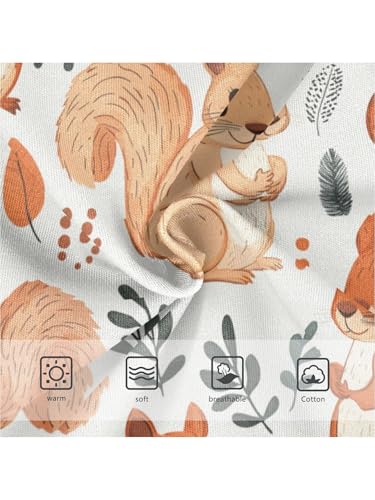 ZZKKO Orange Little Squirrel and Fall Leaf Girls Underwear Toddler Panties for Girls Comfort Brief Size 2-8T3