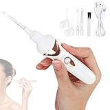 Ear Wax Remover,Ohrenschmalz-Entferner Vakuum,tragbarer Ohrenschmalzreiniger mit LED-Licht, Ohrenreiniger für Kinder und Erwachsene, Kit zum Entfernen von Ohrenschmalz,Weiß