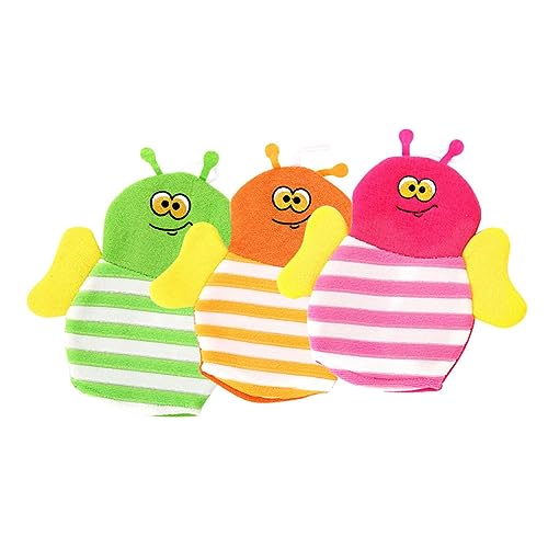 Yardwe 3 Guantes De Baño Para Bebés Pequeños Recién Nacidos Artículos Para Bebés Guantes De Baño Para Ducha Guantes De Baño Guantes De Ducha Corporales Guantes De Baño Para Bebés