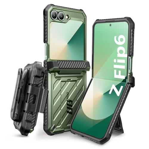 SUPCASE for Samsung Galaxy Z Flip 7 FE Case with Stand & Belt-Clip (Unicorn Beetle Pro), [Hinge Protection] [Front Screen Protector] Full Body Rugged Phone Cover for Galaxy Z Flip 6/5, Gulda