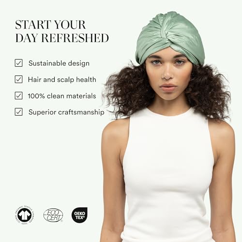 Image of Essentials by Clementine Organic Mulberry Silk Sleep Turban & Bonnet | Silver Ion & Organic Bamboo Silk Lining