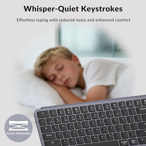 Image of Keychron B6 Pro Ultra-Thin Wireless Keyboard, Full-Size QMK with Numeric Keypad Quiet Typing, 2.4 GHz /Bluetooth 5.2 /Wired Connection Long Battery Life, Compatible with Mac Windows Linux - Space Gray