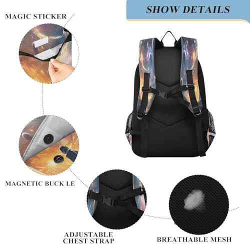 Sac à dos ordinateur portable lycée motif planète astronaute