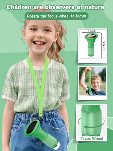Image of Acoath Microscope for Kids, 1000X Handheld Digital Miniscope with 2.0 inch Screen, Portable Pocket Microscope Education Toys Birthday Gifts for Age 3 4 5 6 7 8 9 10 Girls Boys-Green