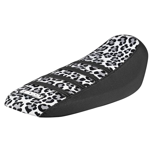 Enjoy Mfg Seat Cover - Compatible with Sur Ron Sur-Ron Light Bee MX & X E-Bike - Printed top Ribbed- #349 (Black Sides/Leopard top/Black Ribs)
