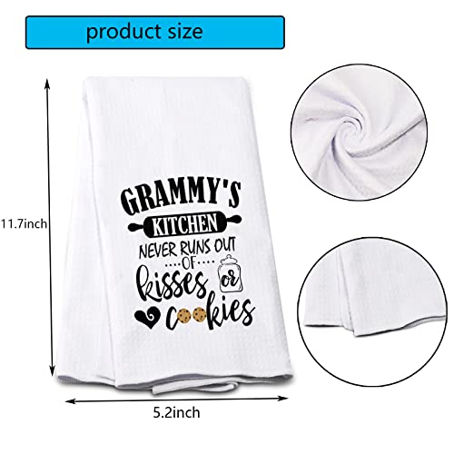 Pofull Grandma Gift Kitchen Never Run Out Of Kisses And Cookies Dish Towel For Kitchen Decor (Gram Towel) #TOP1