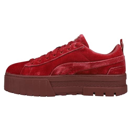 PUMA Womens Mayze Velvet Logo Platform Sneakers Shoes Casual - Red3