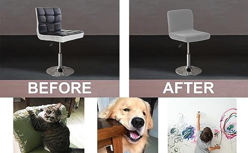 Image of LightInTheBox Bar Stool Cover Square Swivel Barstool Chair Seat Velvet Barstool Protector Covers for Counter Height Mid Low Back Chair Holiday (2Pc Dark Gray)