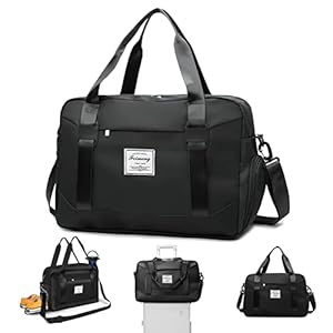 icyant Sac de Voyage Pliable, Léger Double Bandoulière et Sac de Voyage Portable Sac de Sport Imperméable Sac de Sport Sac de Sport Sac de Transport Fourre-Tout pour Femme Homme Vacances