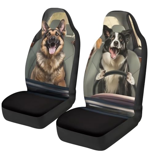 Housse de siège auto confortable avec Border Collie drôle pour voyager l'esprit tranquille