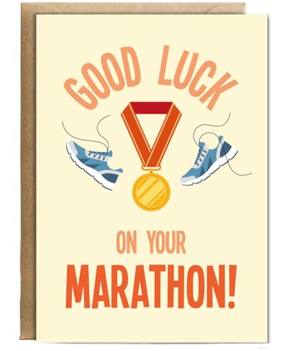 Hippowarehouse Good Luck on Your Marathon Birthday Card A5 Personalised with envelope for him for her Funny Cards for Men and Women Blank inside option Hippowarehouse Good Luck on Your Marathon Birthday Card A5 Personalised with envelope for him for her Funny Cards for Men and Women Blank inside option