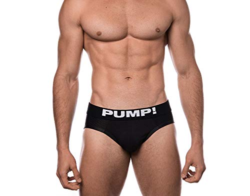 Pump! Classic Black Brief Men's Designer Briefs | Athletic Style Underwear with Supportive Fit