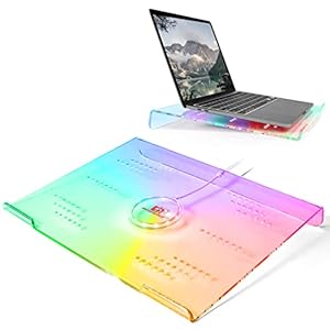 Acrylic Laptop Stand Clear Tablet Holder with 366 Kinds of RGB Backlight Multiple Heat Dissipation Vents Ergonomic…