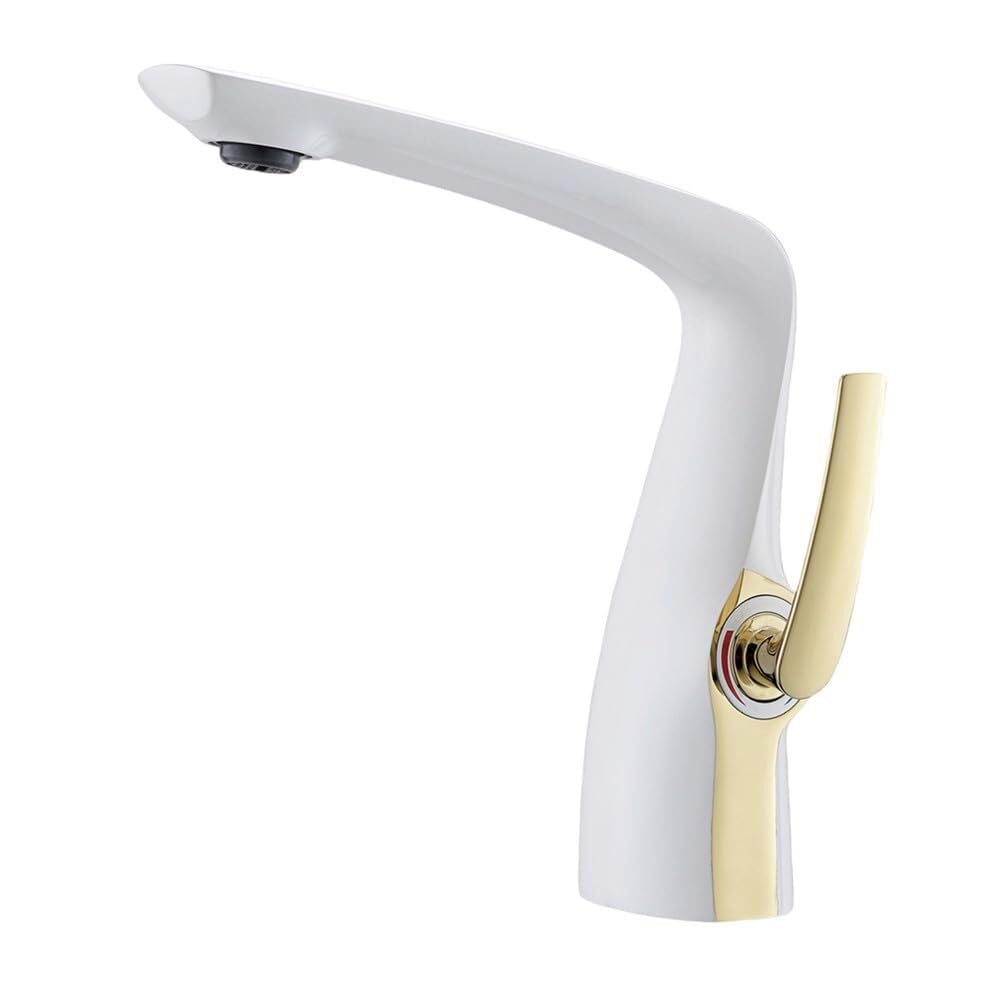 Rose Gold Brass Bathroom Faucet Single Handle Cold Hot Water Mixer Tap Chrome Finish Stylish Basin Easy Installation