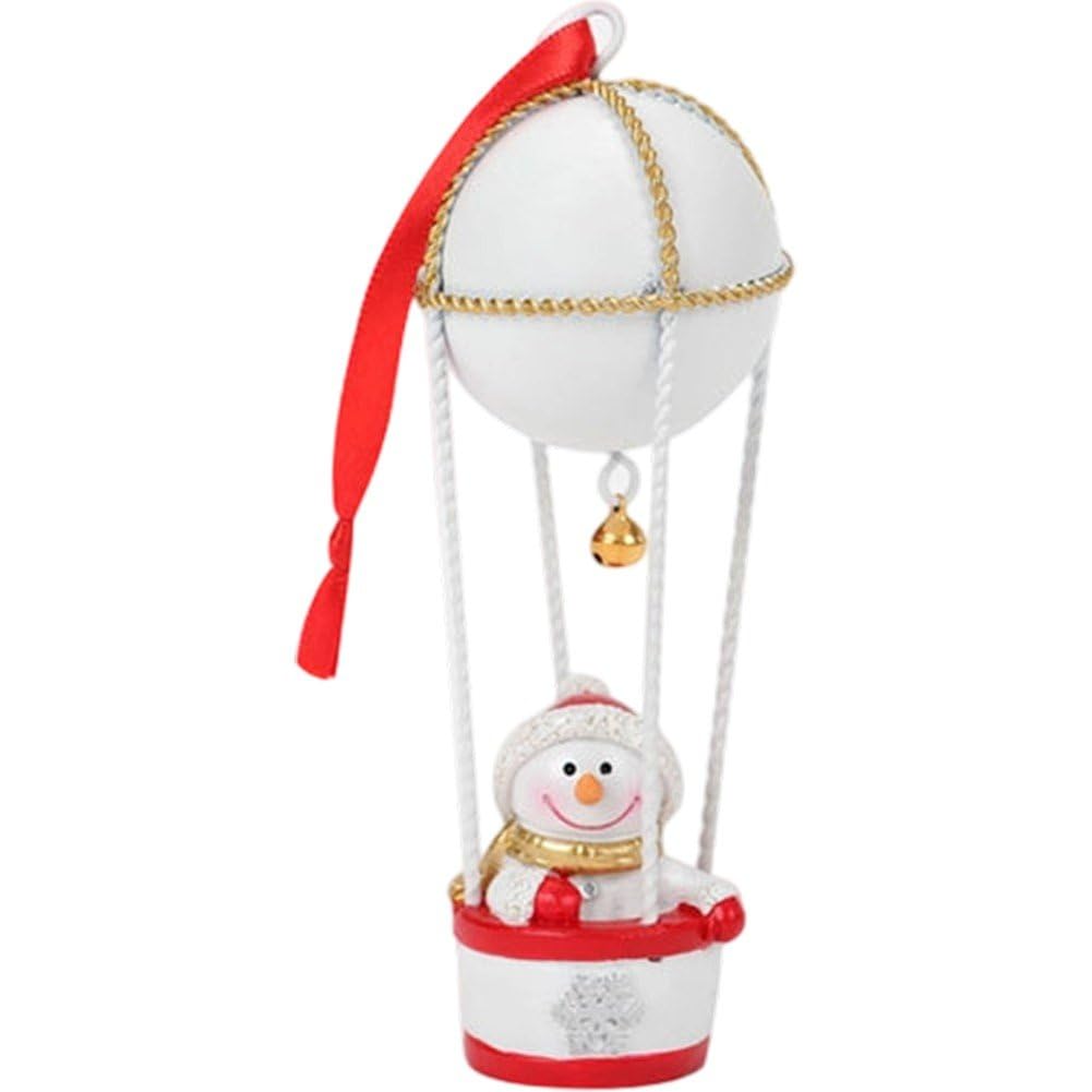 Vbsqic Christmas Tree Ornament, Hot Air Balloon Ornaments Hanging Decorations with Bells Santa Claus Elk Snowman Pendant for Xmas Home Decorations