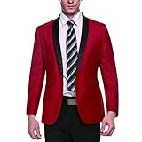  Coofandy - Chaqueta de Traje - para Hombre Rojo Rosso 26