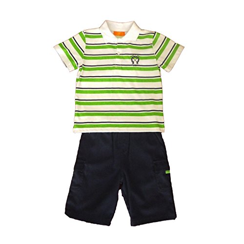 Conjuntos de polo y pantalón corto para el parque niño 5 años verde azul