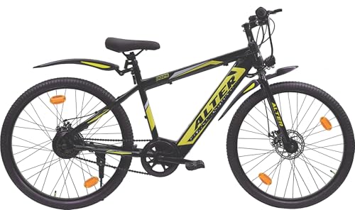 Image of Alter 26 inch 002S Model Electric Cycle with 36V 250W BLDC HUB Motor with Waterproof Connector | Lithium ION Battery in Frame | 95% PREASSEMBLED with Charger (Yellow, 5.2AH)