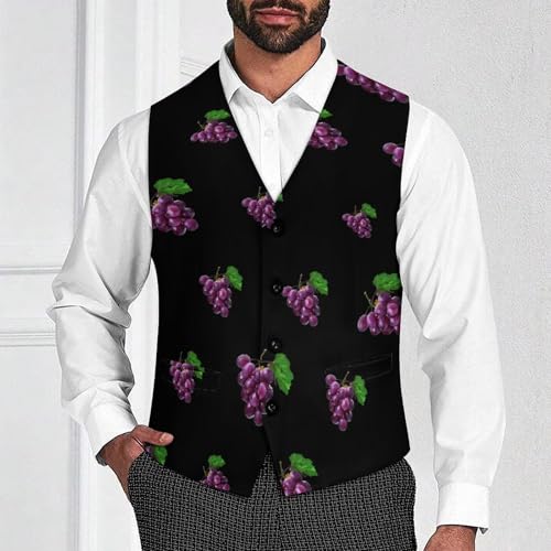 Purple Grape Fruit Men's Suit Vest Casual Formal Dress Vests Business Waistcoat2