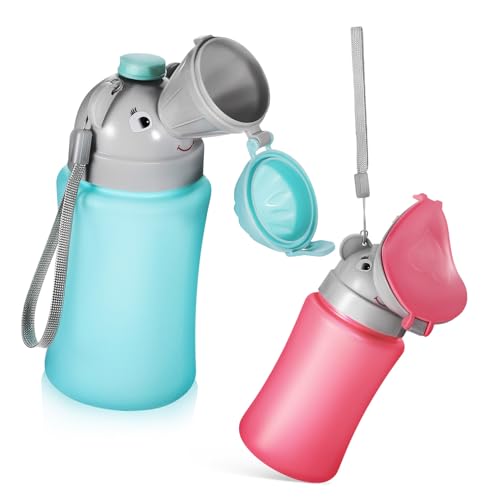 OFFIGAM 2個 用携帯トイレ 男子女子兼用 ポータブル小便器 漏れ防止密封設計 屋外旅行キャンプ緊急用 おしっこガード付き車載トイレ