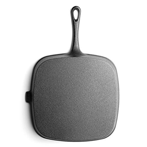 MMLUCK Nonstick Square Griddle Pan with Pour Spout,Griddle Frying Pan Grill Cast Iron Skillet Cooking Fry Square Steak
