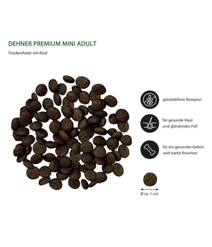 Dehner Premium Hundefutter, Trockenfutter getreidefrei, für ausgewachsene Hunde kleiner Rassen, Rind / Lamm / Kartoffel, 8 kg