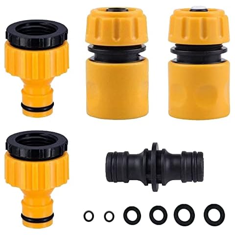 VReder Garden Hose Fitting Set, including Hose End Quick Connector, Hose Waterstop Aqua Stop Connector, 2in1 Threaded Tap Connector Faucet Adapter, Double Male Snap Connector, Spares Kit Cover